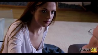 DADDY4K. Mature guy with ease convinces son’s sexy GF to have quickie